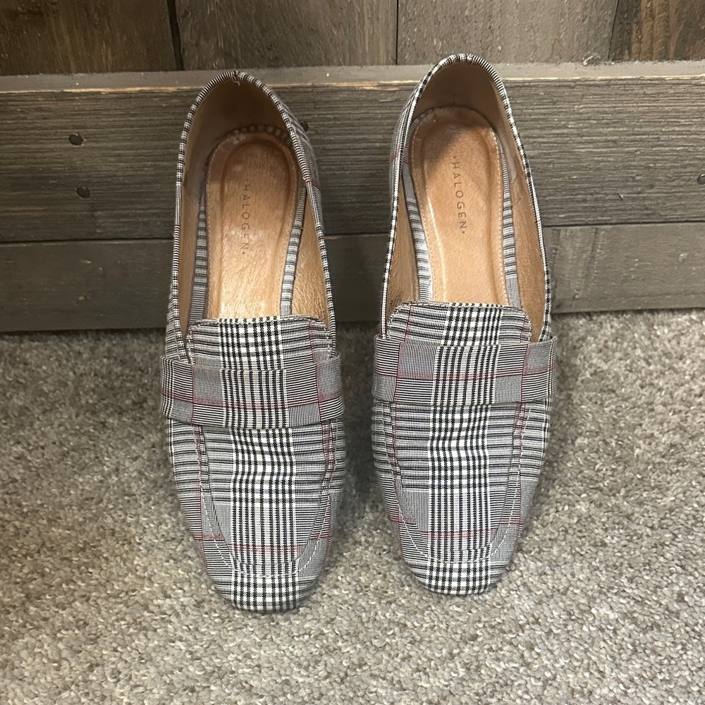 Halogen Plaid Loafers Women’s 7.5 Classic Preppy Work Flats
